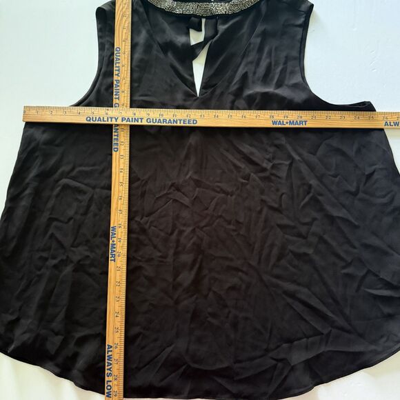 Torrid Choker Tank Georgette Jeweled Neck Sleeveless Lined Tie Blouse Sz 2 (2X) - Picture 5 of 12